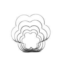 5入組不銹鋼花朵形狀餅乾模具