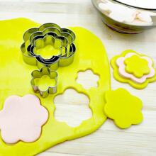 5入組不銹鋼花朵形狀餅乾模具