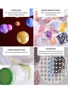 1套蛋糕圖案DIY水鑽貼紙 - 彩色 - 查看 2