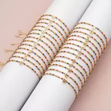1pc Boho Letter & Bead Decor String Bracelet For Women For Daily Decoration