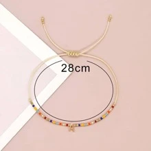 1pc Boho Letter & Bead Decor String Bracelet For Women For Daily Decoration