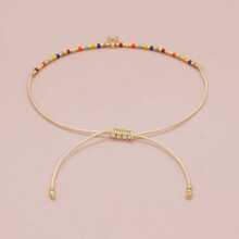 1pc Boho Letter & Bead Decor String Bracelet For Women For Daily Decoration