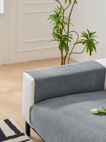 1pc Solid Color Sofa Towel, Modern Polyester Sofa Cover Blanket For Home - Light Grey - View 5