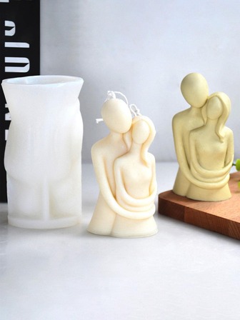 1pc Silicone Mold, Modern Couple Shaped Candle Mold For Home