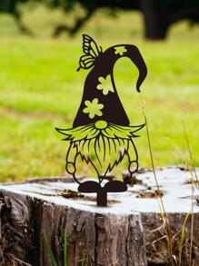 1入組鐵質裝飾花園樁，現代侏儒設計花園裝飾樁