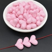 10pcs/Set Random Creative Heart Design DIY Bead For Women For DIY Jewelry Making Valentines