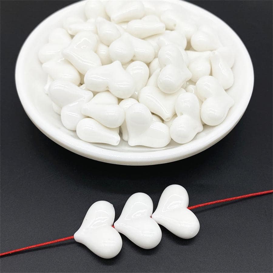 10入組/套隨機創意愛心設計DIY珠子適合女士DIY首飾製作 - 白色 - 查看 1