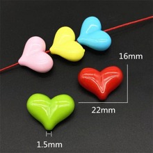 10pcs/Set Random Color Fashionable Heart Design DIY Bead For Women For DIY Jewelry Making Valentines - Multicolor - View 3