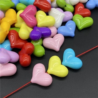 10pcs/Set Random Color Fashionable Heart Design DIY Bead For Women For DIY Jewelry Making Valentines
