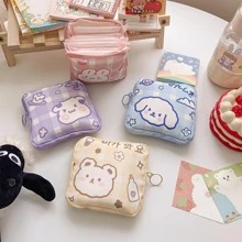 1 Phim Hoạt Hình Hình Chó In Băng Vệ Sinh Túi Bảo Quản, Chất Liệu Vải Hiện Đại Băng Vệ Sinh Túi Bảo Quản Cho Gia Đình - Màu tím - Xem 3