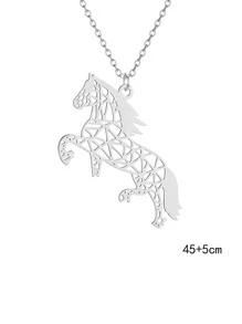 1入組時尚馬吊墜項鍊適合女士適用於禮品