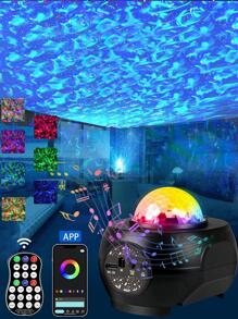 1 pieza Proyector de lámpara de puesta de sol ABS proyección romántico con patrón de galaxia para fiesta - Negro - Ver 1