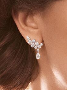 方晶鋯石裝飾耳墜