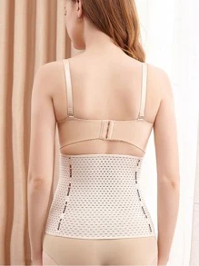 Thể thao ngoài trời Cao su tổng hợp Tập thể dục Đai thắt lưng Định hình Eo Huấn luyện viên Corset - Màu be - Xem 5