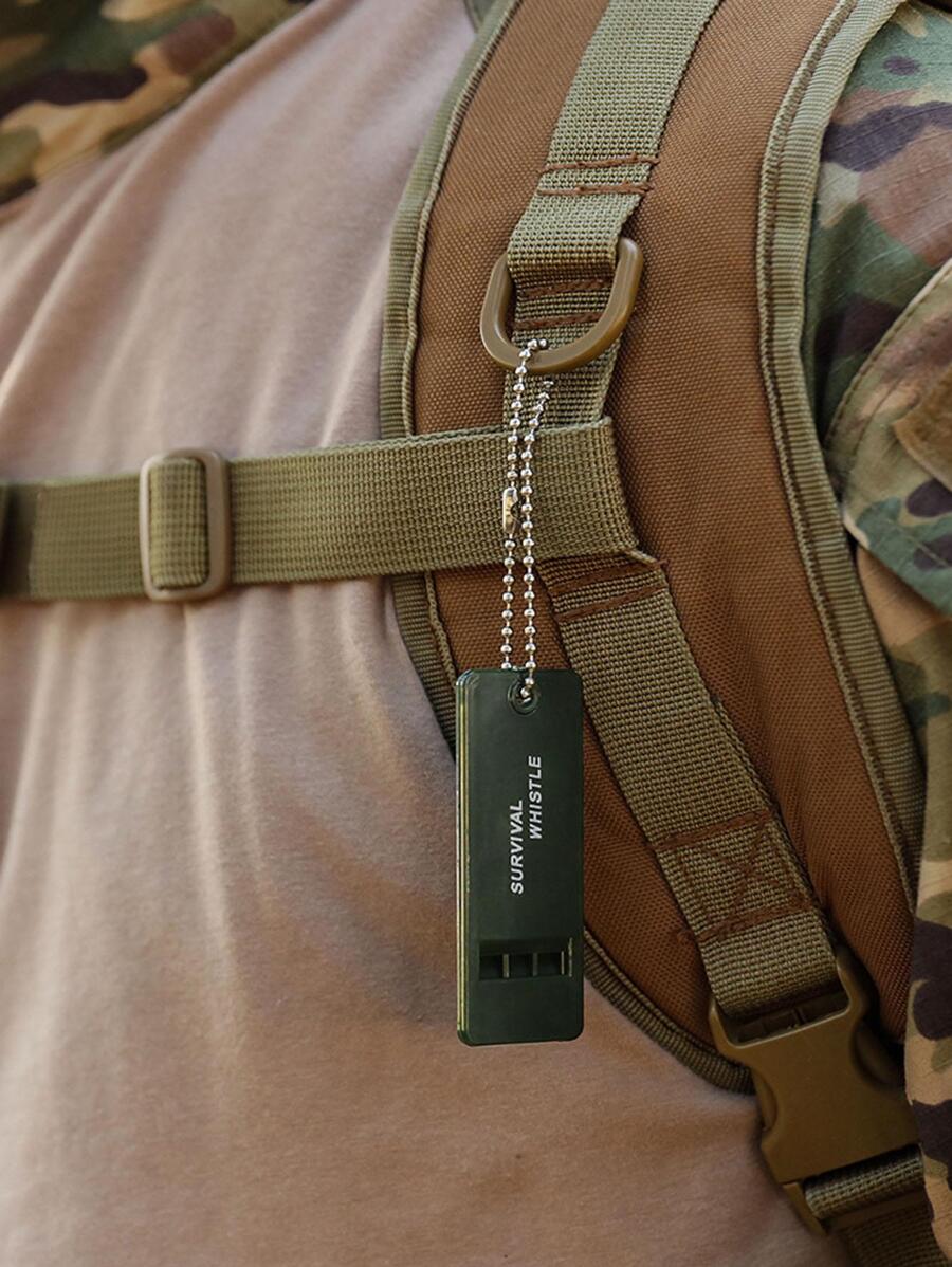 1入組字母圖案便攜式戶外生存哨子 - 綠色 - 查看 1