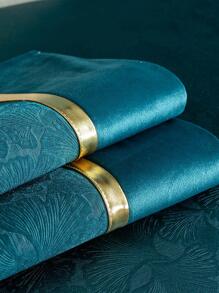 1入組提花細節沙發巾，現代滌綸沙發套毛毯，適合家用 - 墨綠色 - 查看 8