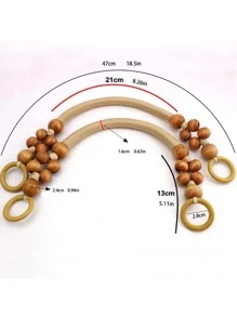 復古編織木串珠DIY手提包手柄配件尼龍繩包肩帶DIY配件替代品,可重複使用包配件,手提包,托特包,後背包