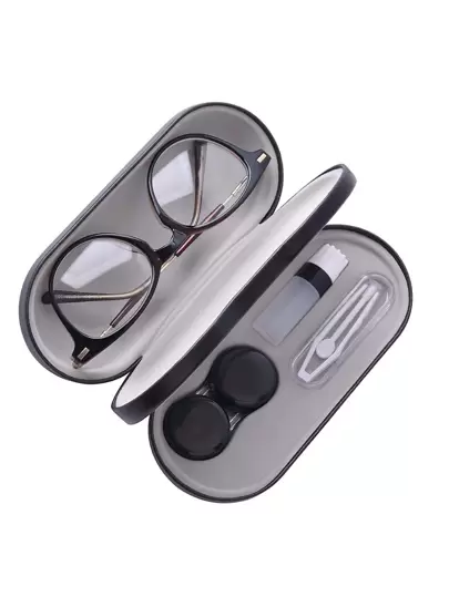 1pc Women Minimalist 2 In 1 Casual Glasses Storage Box For Daily Life Eye Contacts Contact Lenses For Eyes Colored Contactshalloween