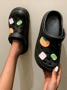 Fashionable Vented Clogs For Women, Hollow Out Design EVA Clogs - Black - View 3