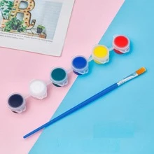 6 Sơn Acrylic Màu Ngẫu Nhiên Có Cọ, Sơn Chống Thấm Cơ Bản Đơn Giản Để Sáng Tạo Nghệ Thuật, Vẽ - Nhiều màu - Xem 4