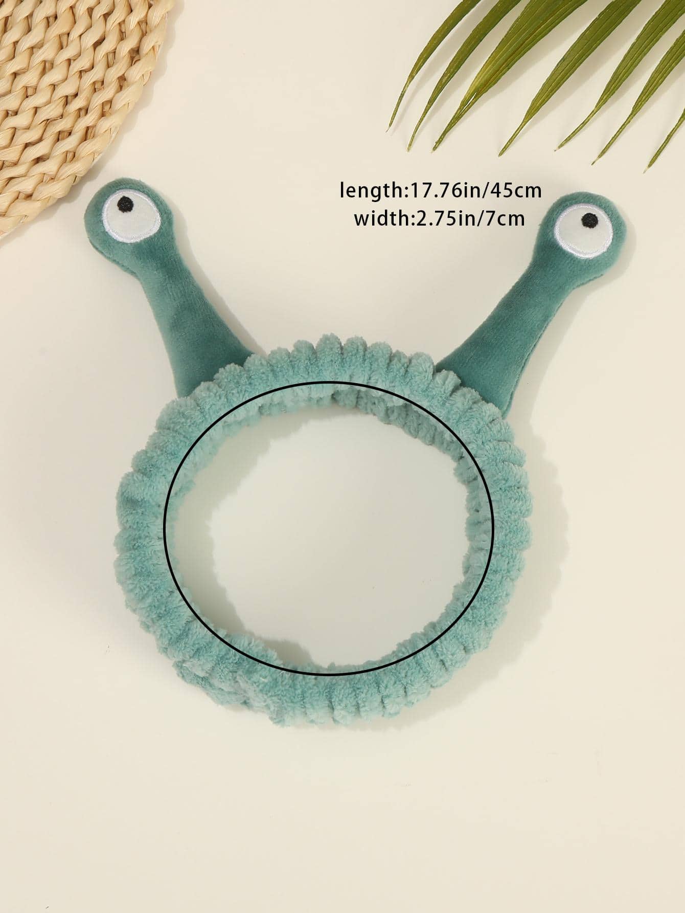 1入組卡通眼睛裝飾沐浴可愛滌綸洗漱用髮帶 - 綠色 - 查看 1