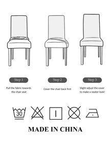 1 pezzo Fodera per sedia tinta unita sedia semplice per casa - Cachi - Visualizzare 7