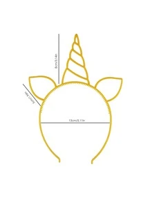 5入組/10入組/20入組獨角獸造型裝飾性髮箍，隨機顏色塑料頭帶，適用於生日派對 - 彩色 - 查看 5