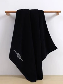 QIBHI 1条毛巾浴巾/浴巾，柔软吸水，情侣款，可用于浴室或游泳池，可作面巾或浴巾使用。多种尺寸可选，适合家居浴室装饰、返校季、美容院、酒店、运动等场合，是居家必备的护肤浴巾。 - 黑色 - 查看 4