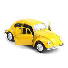 1:36 Alloy Vintage Beetle Car Model, Children's Toy Car Decoration, Can Open Door, Die-Cast Toy For Boys, Birthday Gift Room Decoration Winter Gifts Color Block Color Blocks - Yellow - View 2