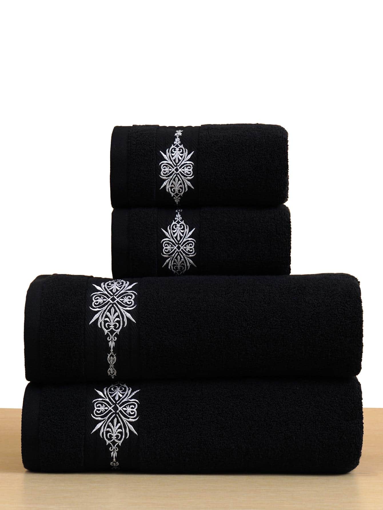 QIBHI 1 chiếc khăn tắm hoặc khăn trải giường bằng vải bông mềm mại và thấm hút tốt, kiểu dáng đôi, dùng cho mặt hoặc toàn thân trong phòng tắm hoặc hồ bơi, chọn kích thước yêu thích của bạn. Trang trí phòng tắm gia đình, chuẩn bị cho năm học mới, dùng cho tiệm làm đẹp, khăn tắm phòng tắm gia đình cho tiệm làm đẹp, khách sạn, thể thao, đồ dùng thiết yếu gia đình, khăn tắm, khăn tắm chăm sóc da. - màu đen - Xem 1