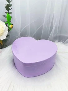 1入組帶鏡子塑料首飾收納盒，現代心形多層家用首飾盒 - 紫色 - 查看 3