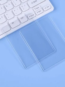 5pcs Clear Business Card Holder, Minimalist Portable Card Case For Office, Card Storage - Clear - View 6