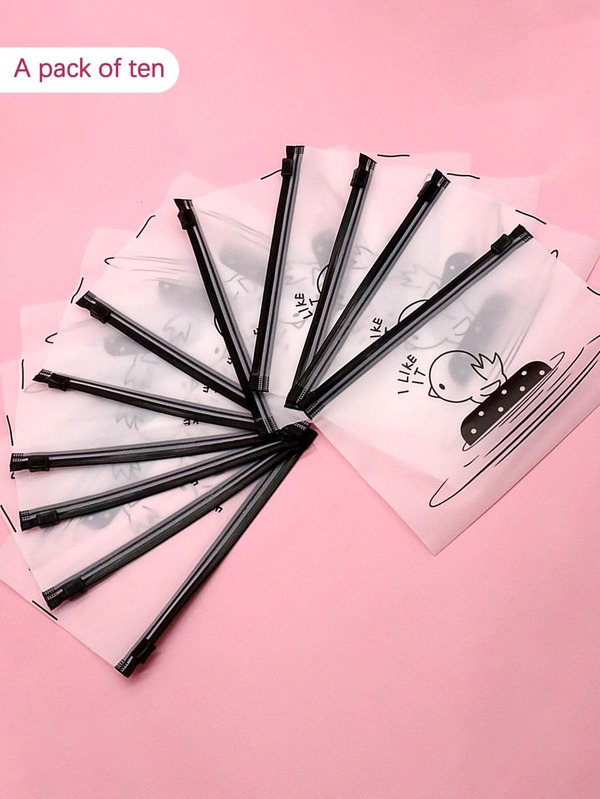 10pcs/set PE Gift Wrapping Bag, Cartoon Graphic Gift Bag For Party