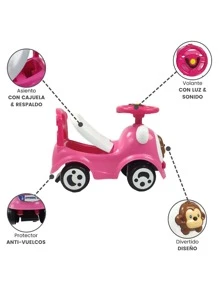 THE BABY SHOP Mountable Ride-On With Sound And Light, Chango Trunk - Pink - View 7