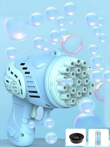 1 件儿童泡泡机玩具 23 孔天使火箭泡泡枪男孩玩具女孩玩具发射器多儿童派对户外玩具适合幼儿儿童生日礼物复活节泡泡玩具圣诞派对礼物玩具颜色和包装随机（蓝色或粉色） - 藍色 - 查看 2