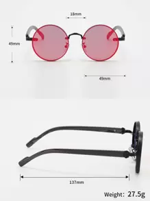1 Cặp Kính thời trang nam tròn kim loại vân gỗ giả phong cách Halloween phong cách đường phố và phù hợp với áo len áo khoác áo nỉ quần da và quần túi hộp cho kỳ nghỉ hè trên bãi biển, ngoài trời, du lịch - Đỏ - Xem 6