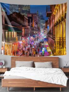 1入組建築物圖案掛毯 - 彩色 - 查看 4