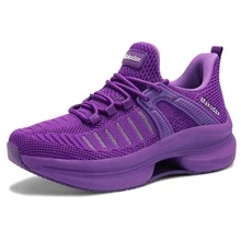 Fashion Women's Breathable Walking Shoes Casual Sport Gym Sneakers Women's Shoe - 紫色 - 查看 4