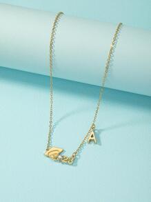 Birthday Year Number & Letter Decor Necklace - Yellow Gold - View 3