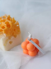 Mini Cube Silicone Candle Mold, Ins Style Candle Making Mold - White - View 2