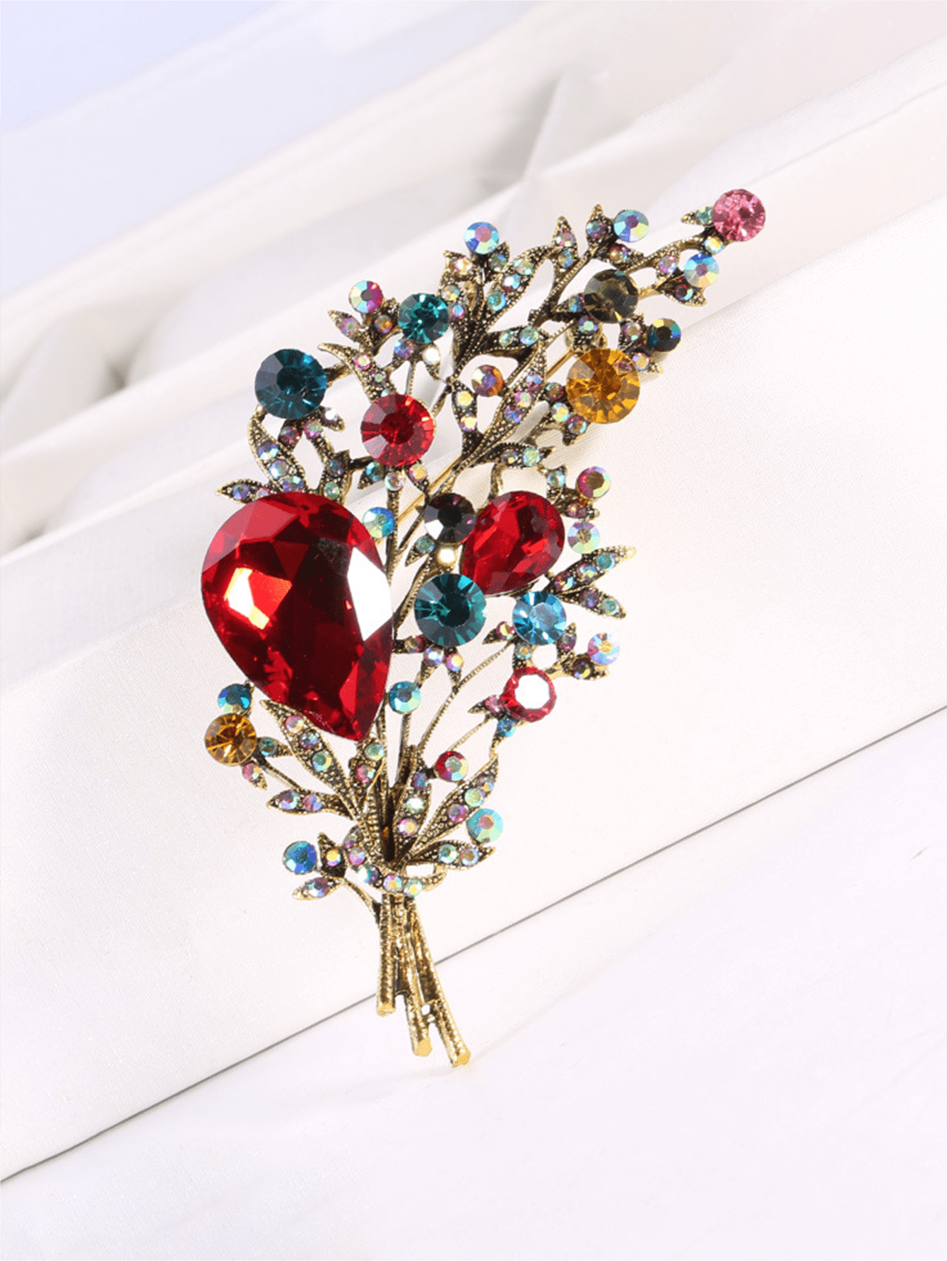 Rhinestone Decor Leaf Design Brooch SHEIN USA