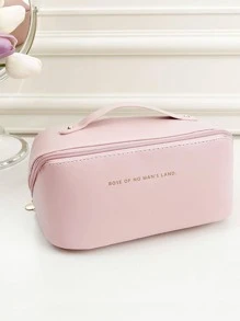 字母圖案化妝包 - 粉色 - 查看 2