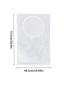 1pc Hanging Laundry Bag - White - View 10