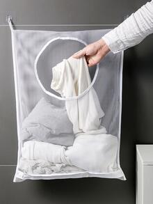 1pc Hanging Laundry Bag - White - View 3