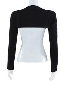 Solid Women Arm Sleeves - Black - View 1