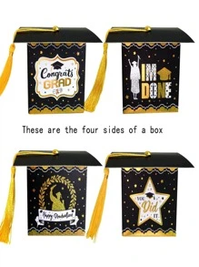 5 piezas Caja graduación regalo de fiesta - Negro - Ver 2