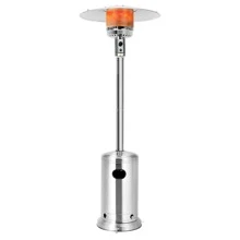 Costway 48000 BTU Stainless Steel Propane Patio Standing LP Gas Heater W/ Wheels - Grey - View 2