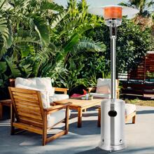 Costway 48000 BTU Stainless Steel Propane Patio Standing LP Gas Heater W/ Wheels - Grey - View 11