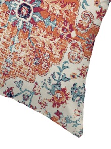 1pc Scroll Print Cushion Cover Without Filler, Boho Fabric Decorative Throw Pillow Case For Living Room, Home Decor - Multicolor - View 3