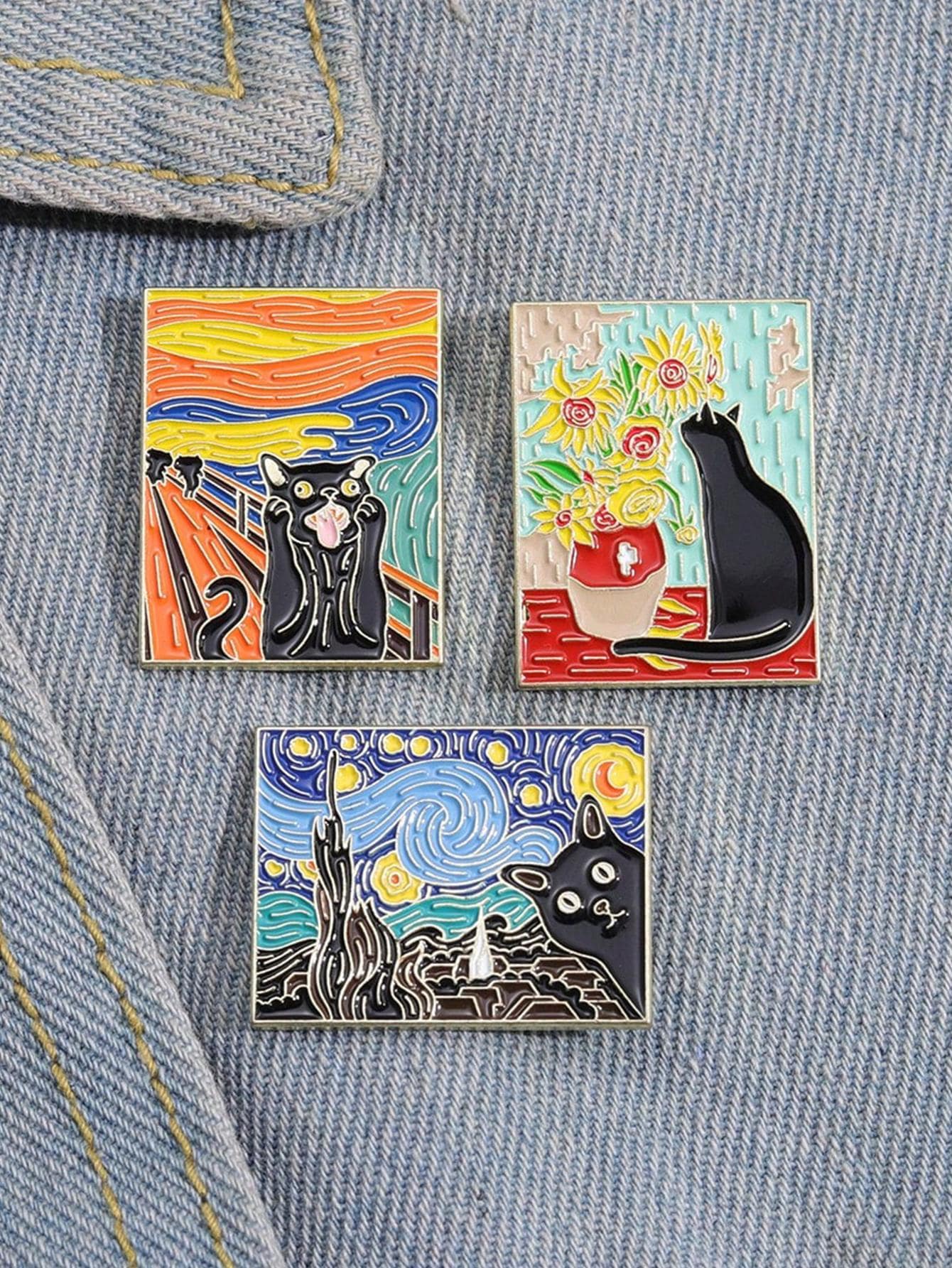 3pcs Cartoon Graphic Brooch - Multicolor - View 1